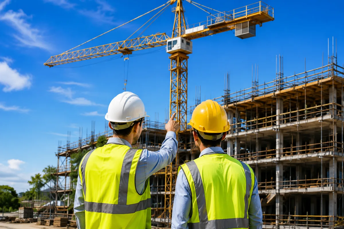 Workers on a UK construction site